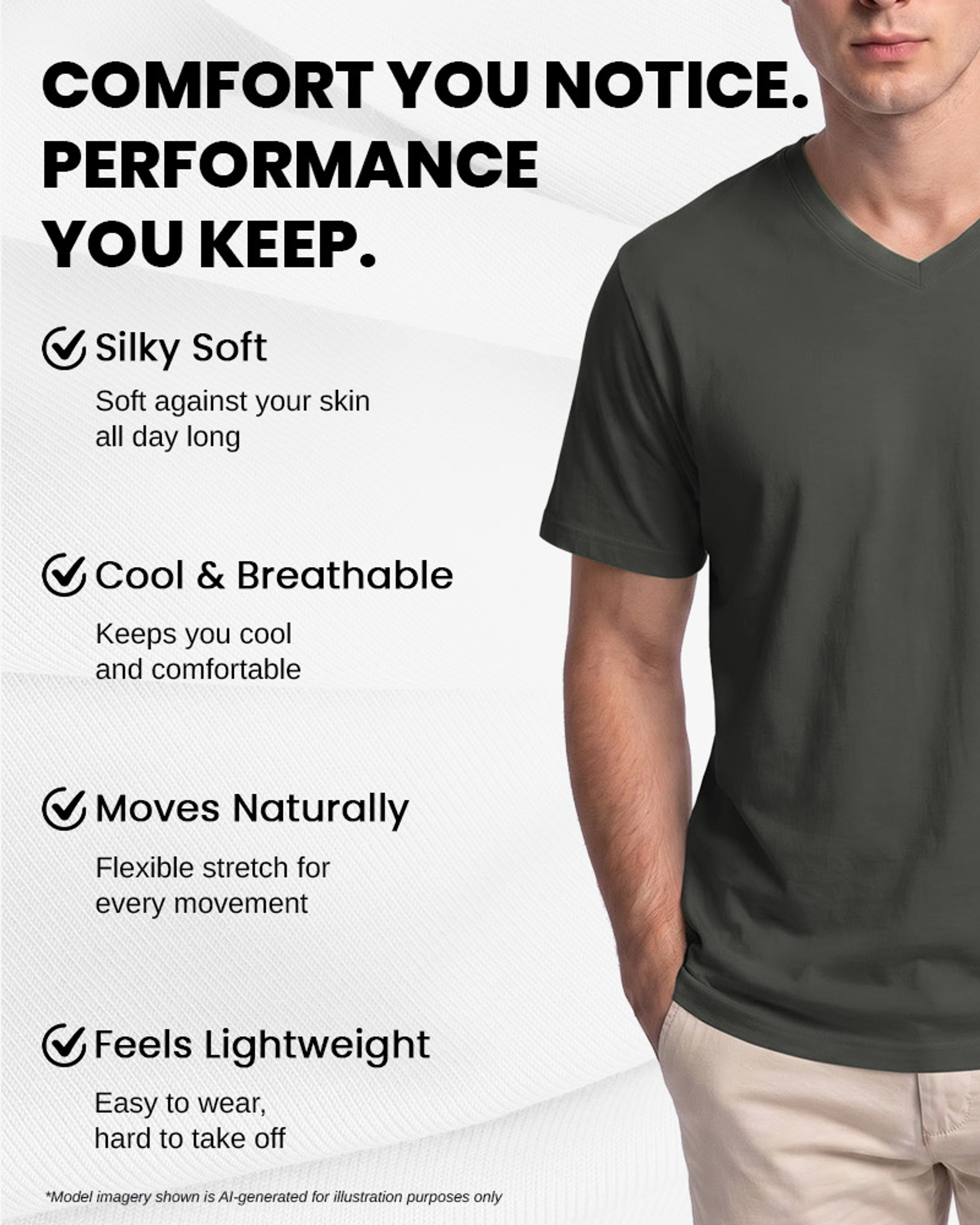 [Supima Cotton] Synctives Men’s Slim Fit V-Neck T-shirt 4