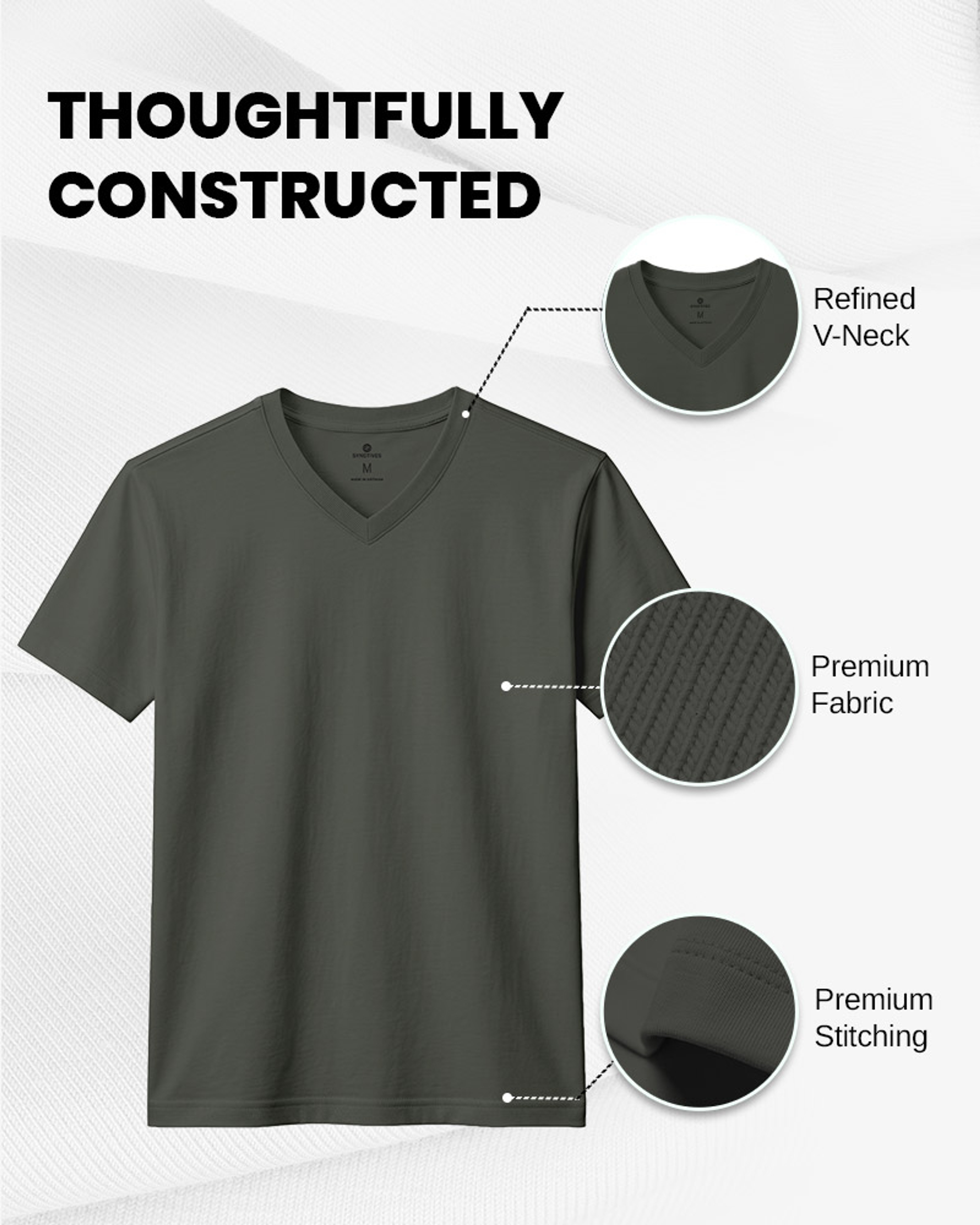 [Supima Cotton] Synctives Men’s Slim Fit V-Neck T-shirt 5