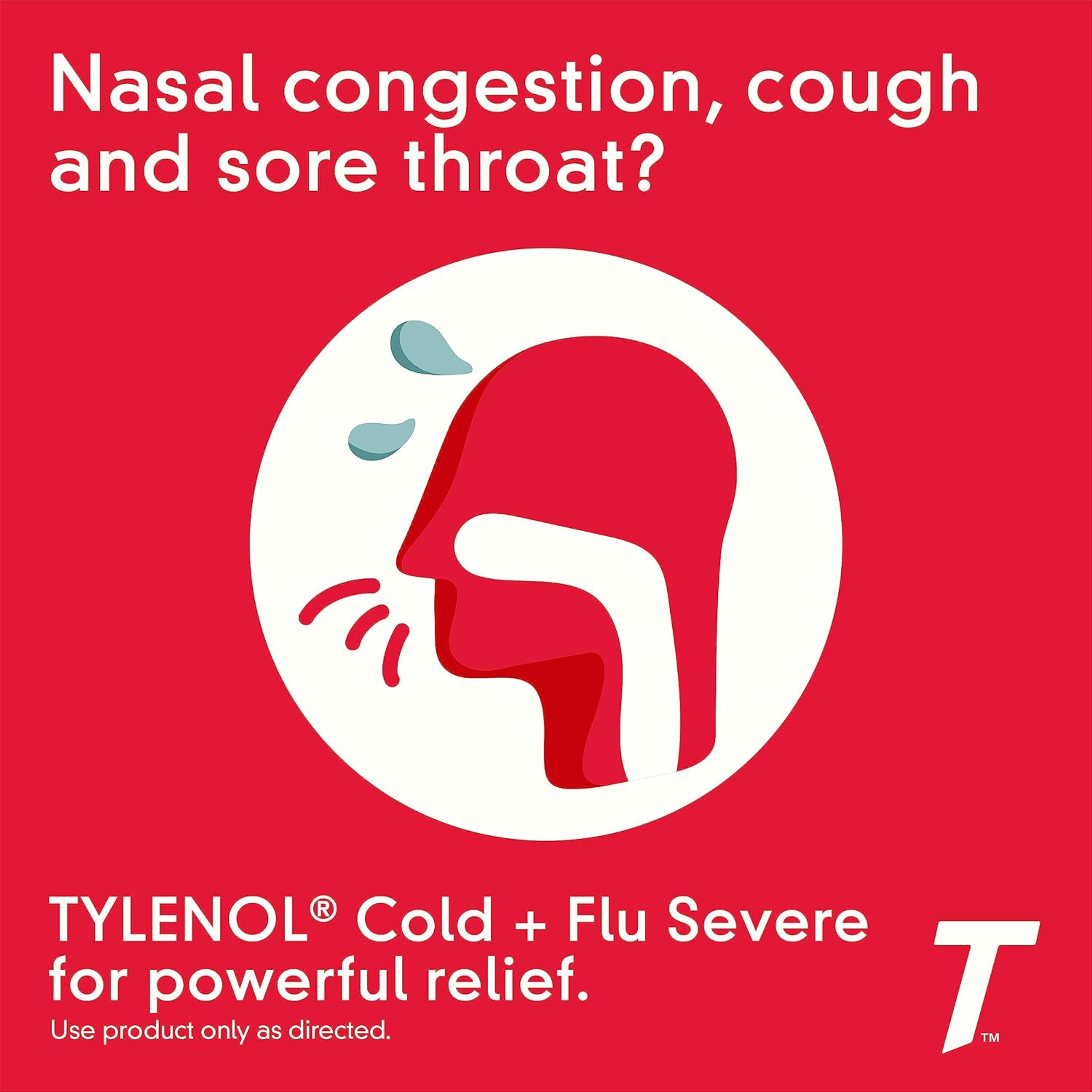 Tylenol Cold + Flu Severe Medicine Caplets for Cold & Flu Symptom Relief, Fever Reducer, Pain Reliever, Cough Suppressant, Nasal Decongestant & Expectorant with Acetaminophen, 24 ct. 2