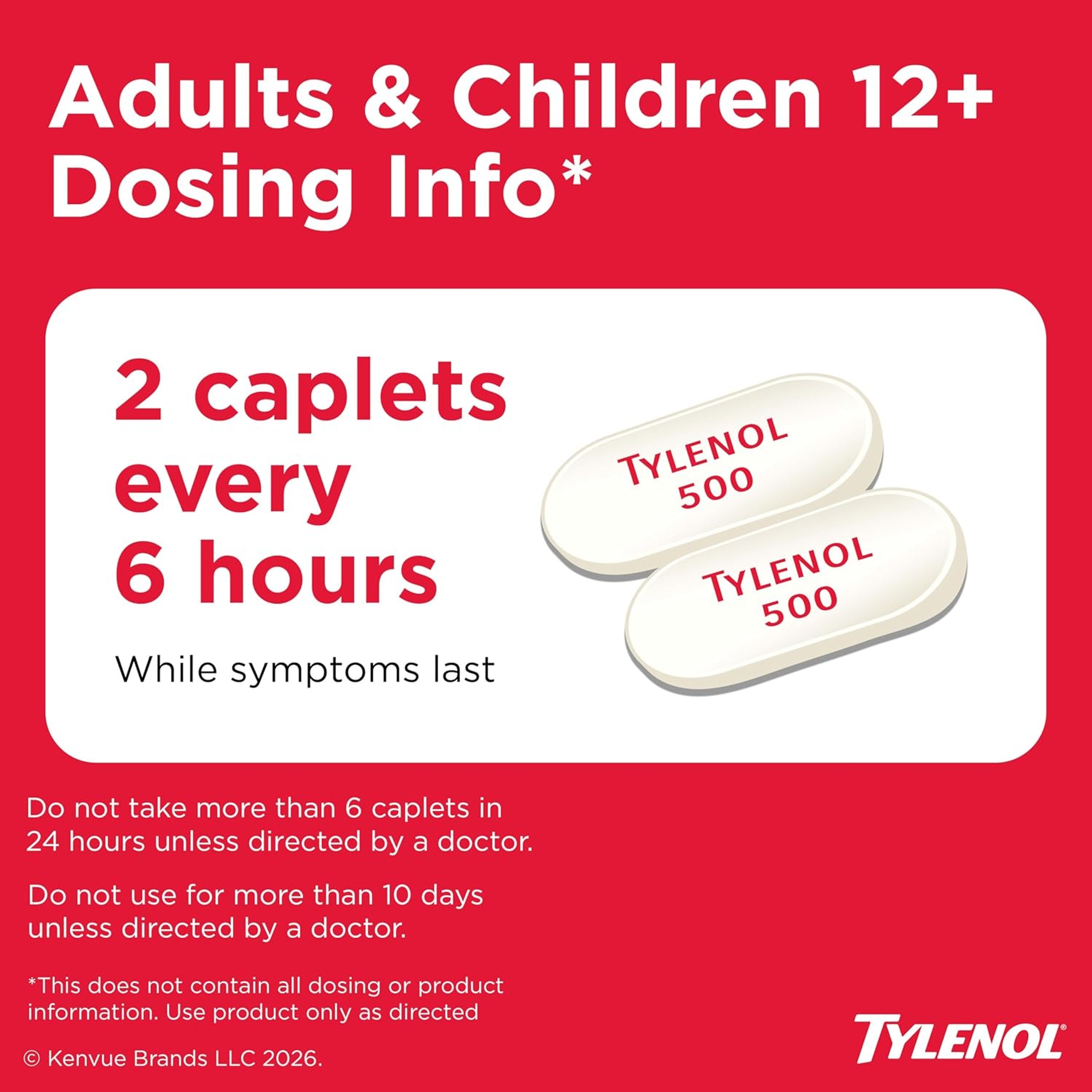 Tylenol Extra Strength Caplets 225 Count - Acetaminophen 500 mg, Pain Relief Pills, Fever Reducer for Adults 6