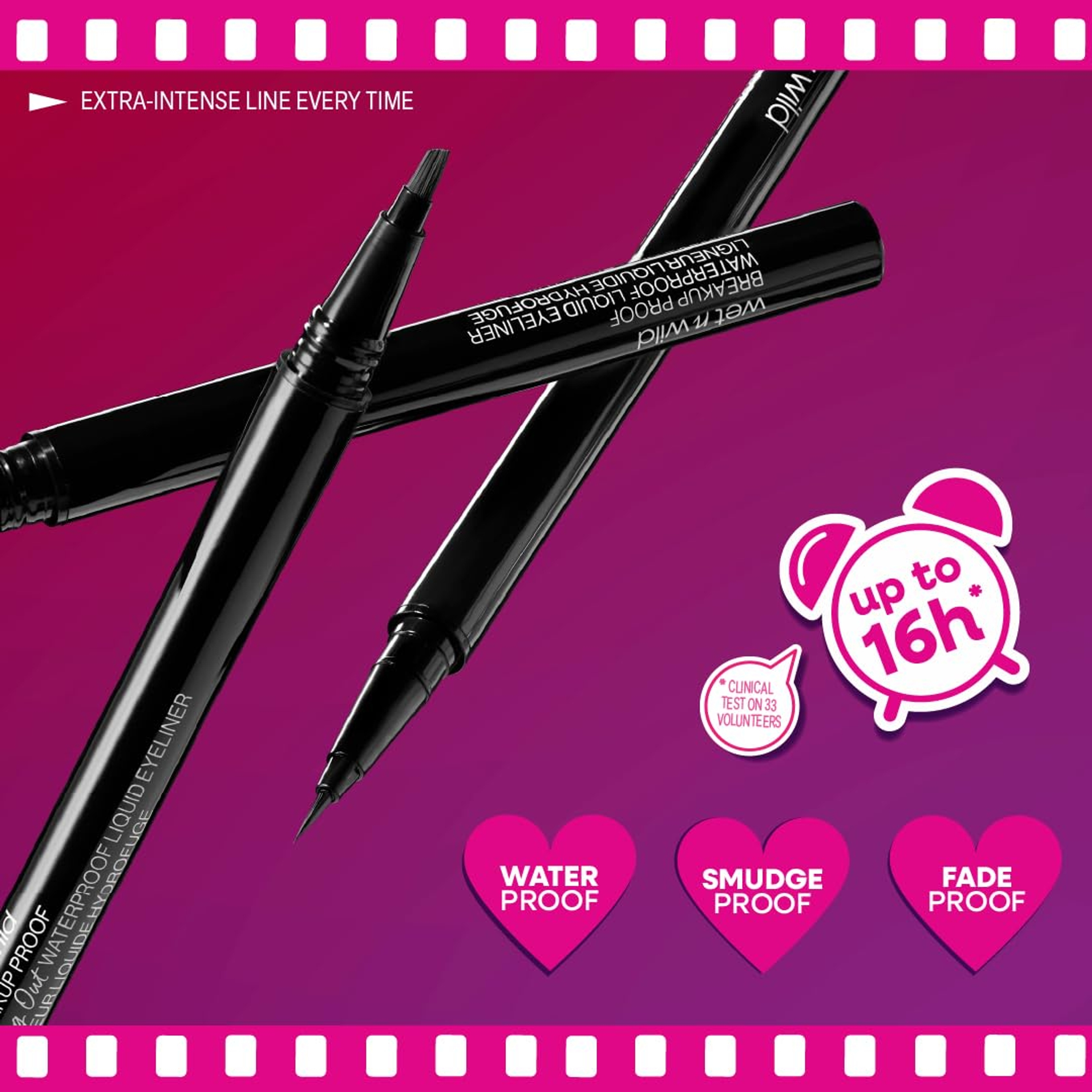 wet n wild Breakup Proof Waterproof Liquid Eyeliner, Black, 1 Count - Ultra-Fine Brush, 16H Long-Lasting Wear 2