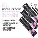wet n wild Breakup Proof Waterproof Retractable Gel Eyeliner, Black, 0.008 oz - Ultra Pigmented 16H Long Wear 3