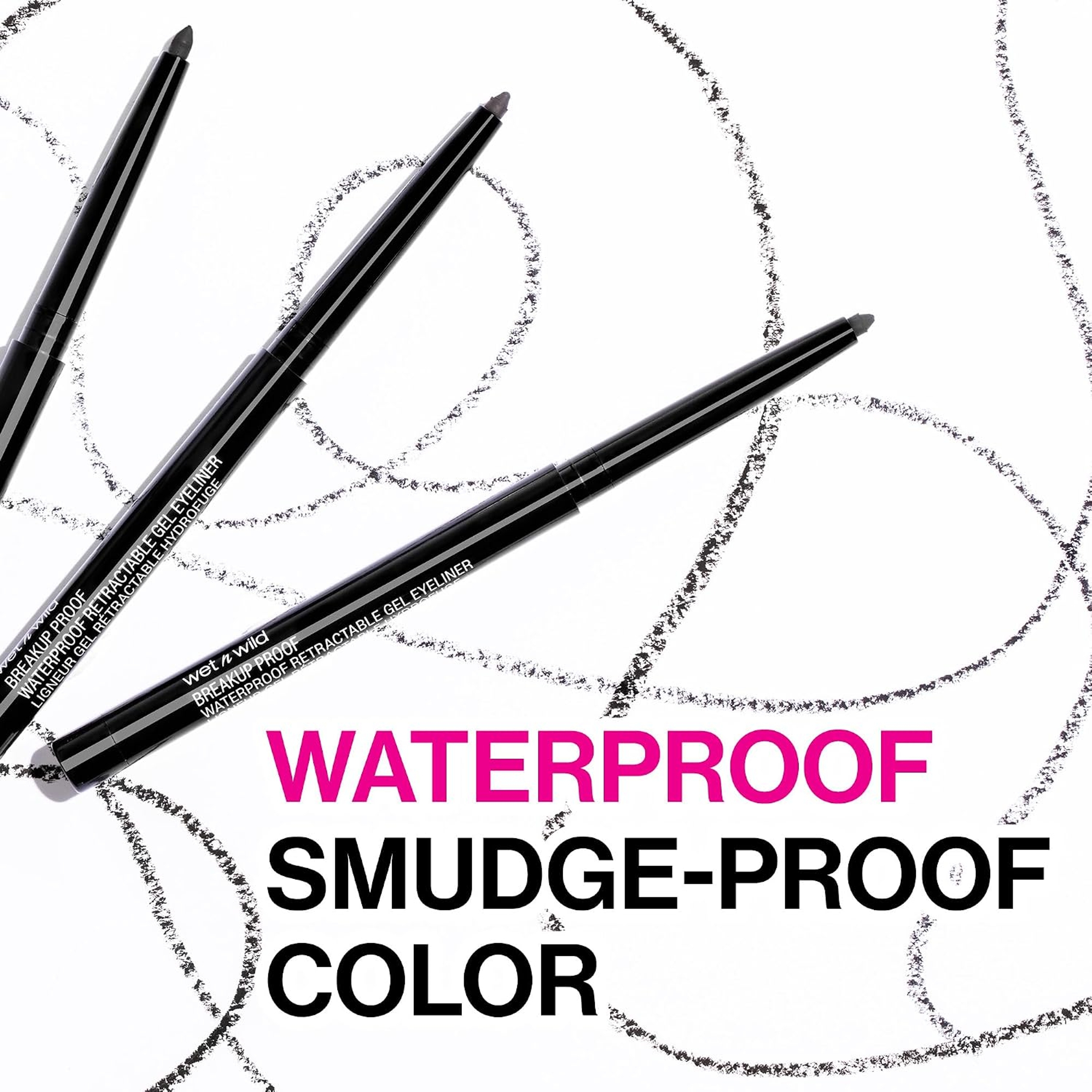 wet n wild Breakup Proof Waterproof Retractable Gel Eyeliner, Black, 0.008 oz - Ultra Pigmented 16H Long Wear 4