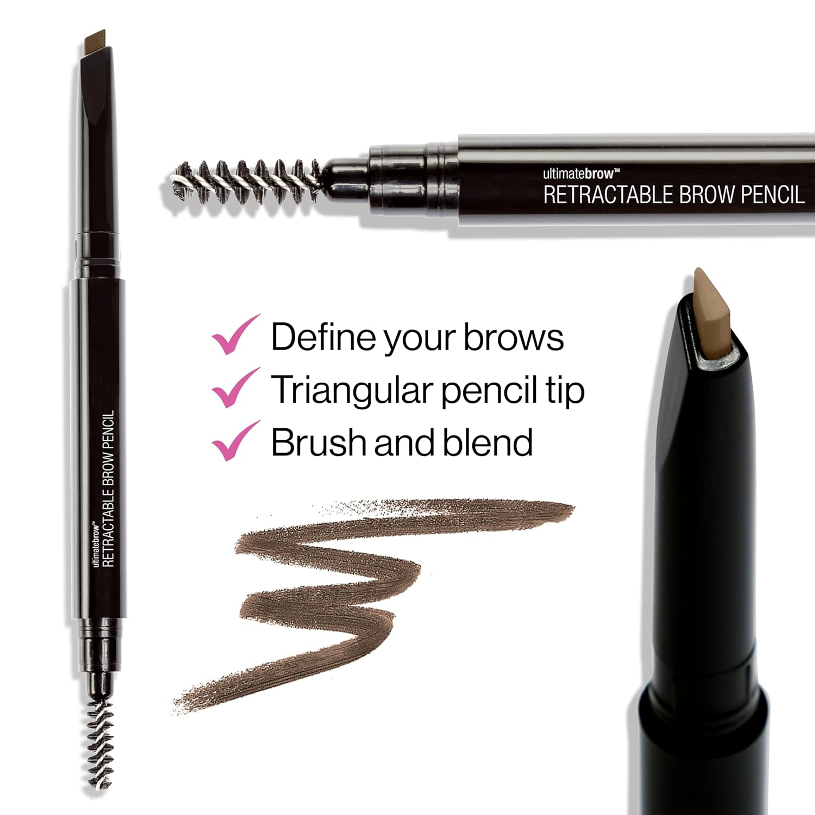 wet n wild Ultimate Brow Retractable, Ash Brown, 1 Count - Define Eyebrow Pencil with Unique Triangular Pencil Tip 2