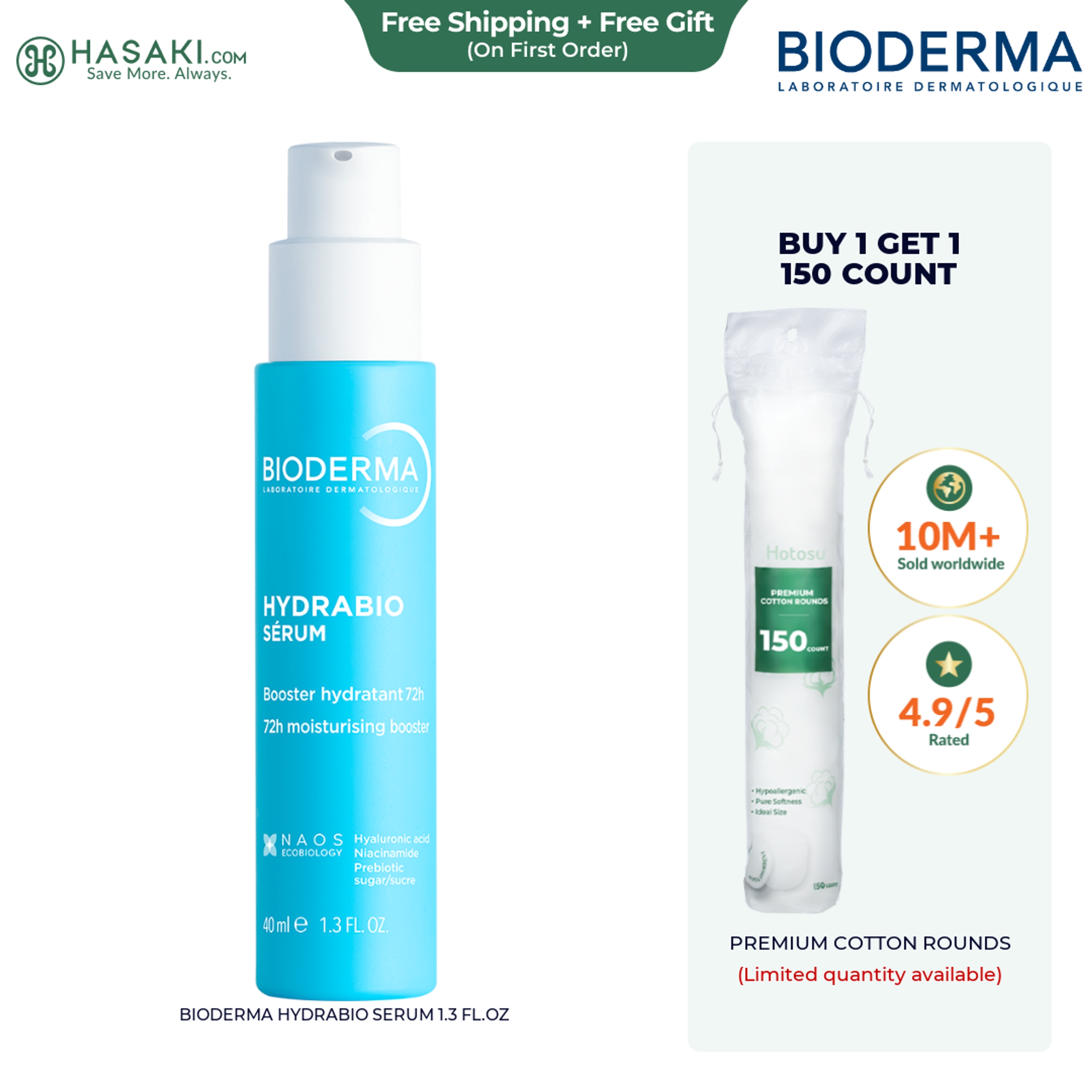 Bioderma Hydrabio Serum 1.3 fl.oz - Facial Hydrating Serum for Dehydrated Sensitive Skin 1