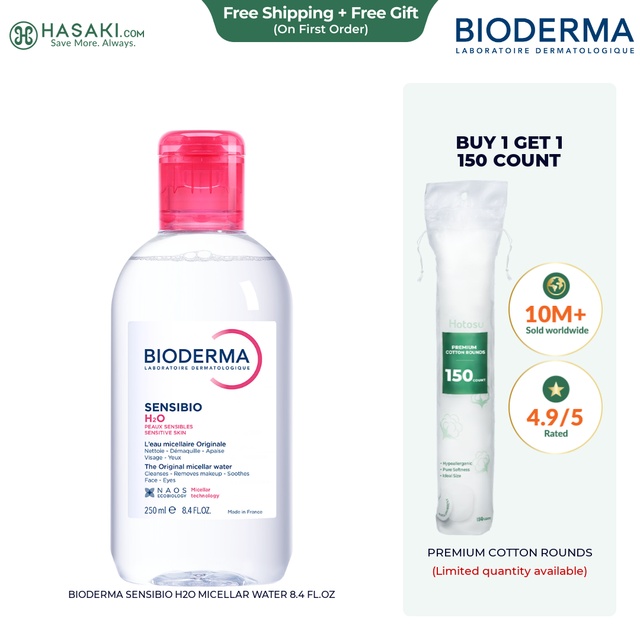 Bioderma Sensibio H2O Micellar Water 8.4 fl.oz - Face Cleanser for Sensitive Skin