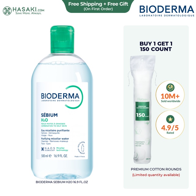 Bioderma Sébium H2O 16.9 fl.oz - Face Cleanser for Combination to Oily Skin